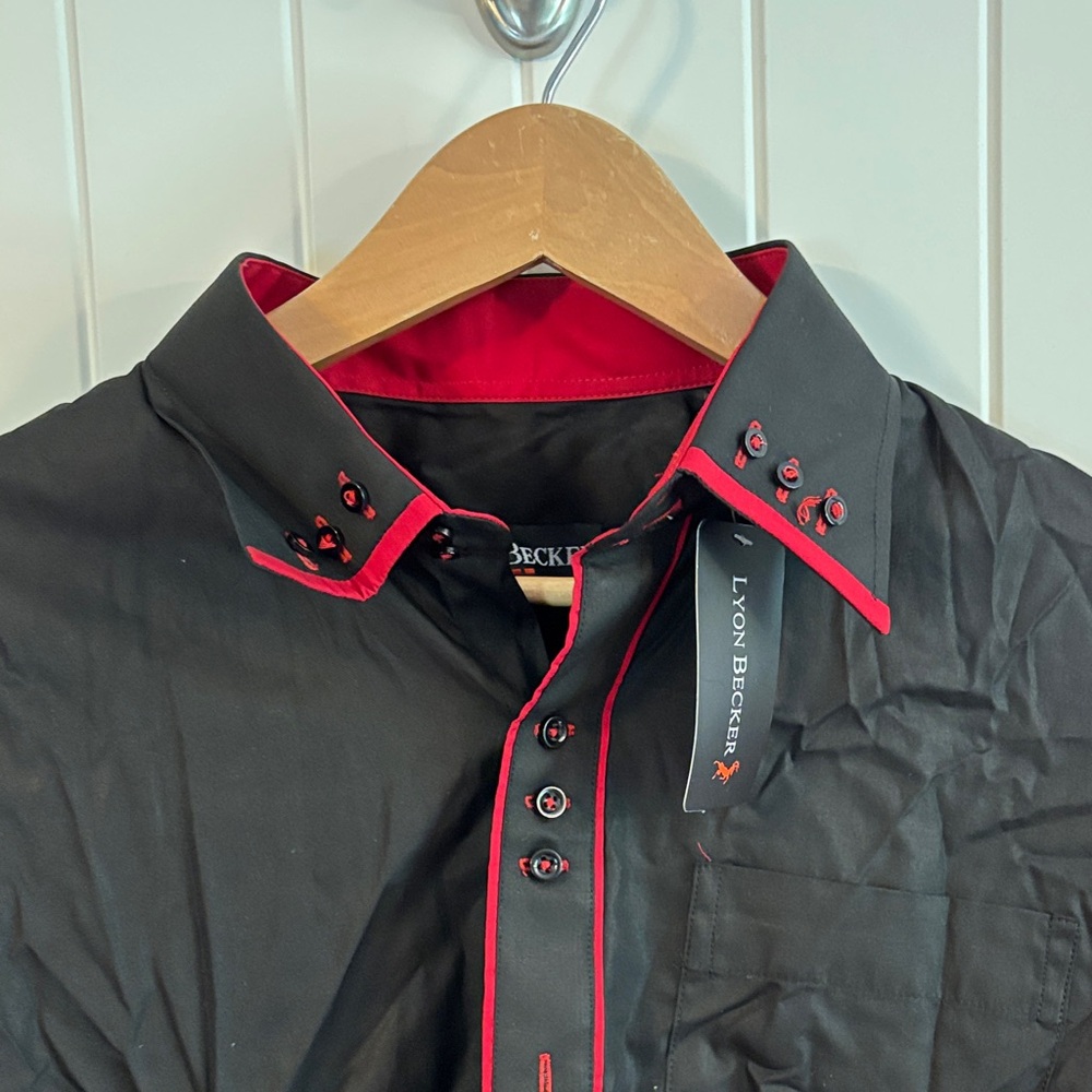 Black and Red Lyon Becker Button-Up Shirt